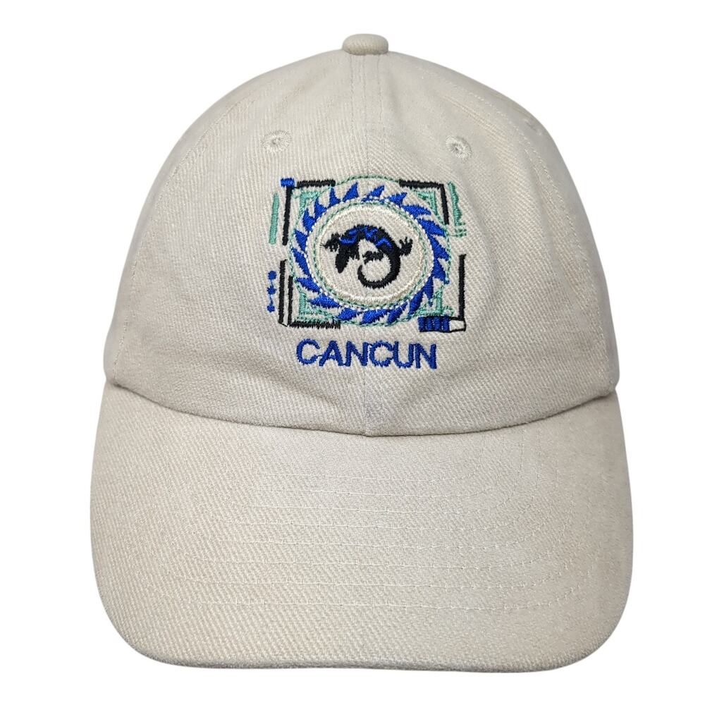 Cancun Slideback Baseball Cap Beige One Size Adjustable Embroidered Quality Caps